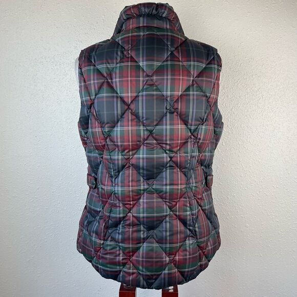 Eddie Bauer Plaid Goose Down Vest Size M EUC - Picture 6 of 7